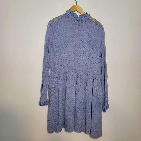 GANNI Sky Blue Printed Georgette Dress in Size  EUR 40/ US 8 - Picture 4 of 12